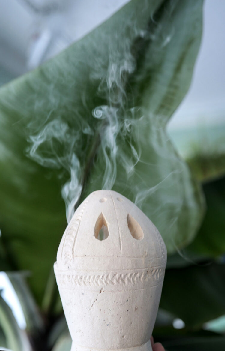 Clay Incense Burner - In Use